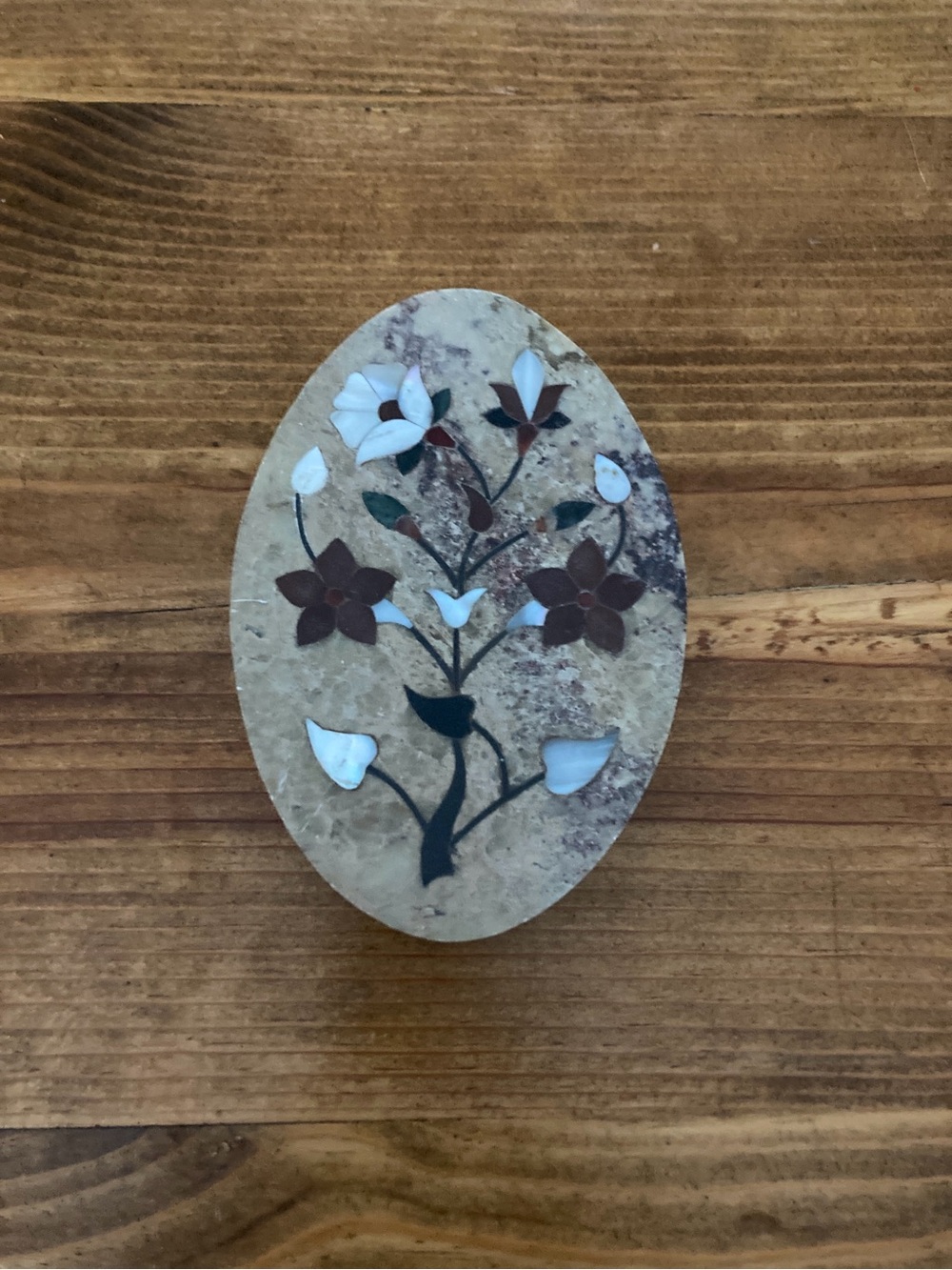 Stone Jewelry Box With Beautiful Inlays